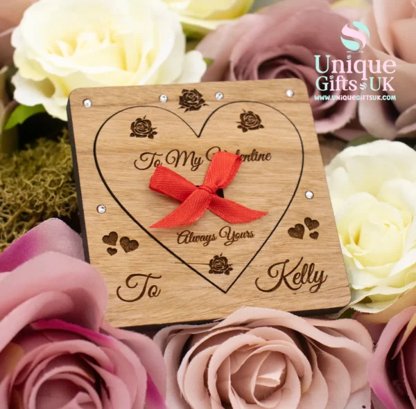 Wooden Engraved Valentines Card - Image 2