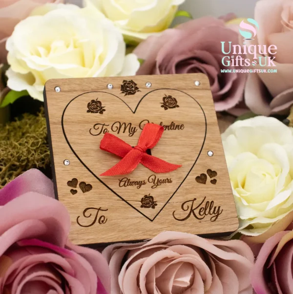 Wooden Engraved Valentines Card - Image 3