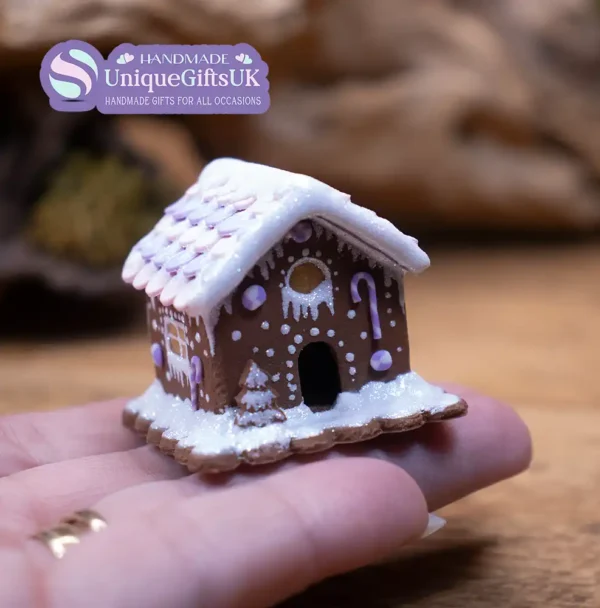 Miniature Clay Gingerbread House Ornament - Image 2