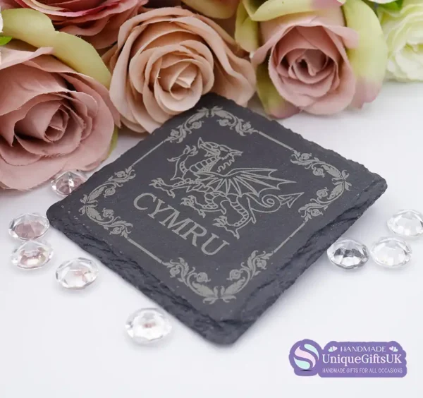 Welsh Dragon Slate Coaster - Image 2