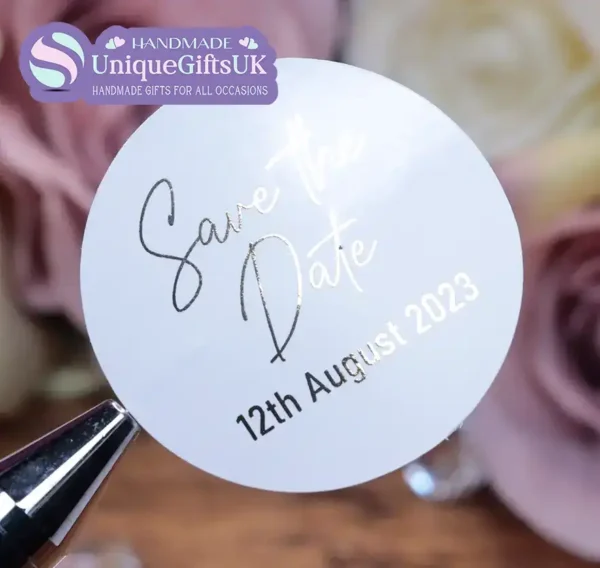 Save the Date Stickers, Luxury Foiled